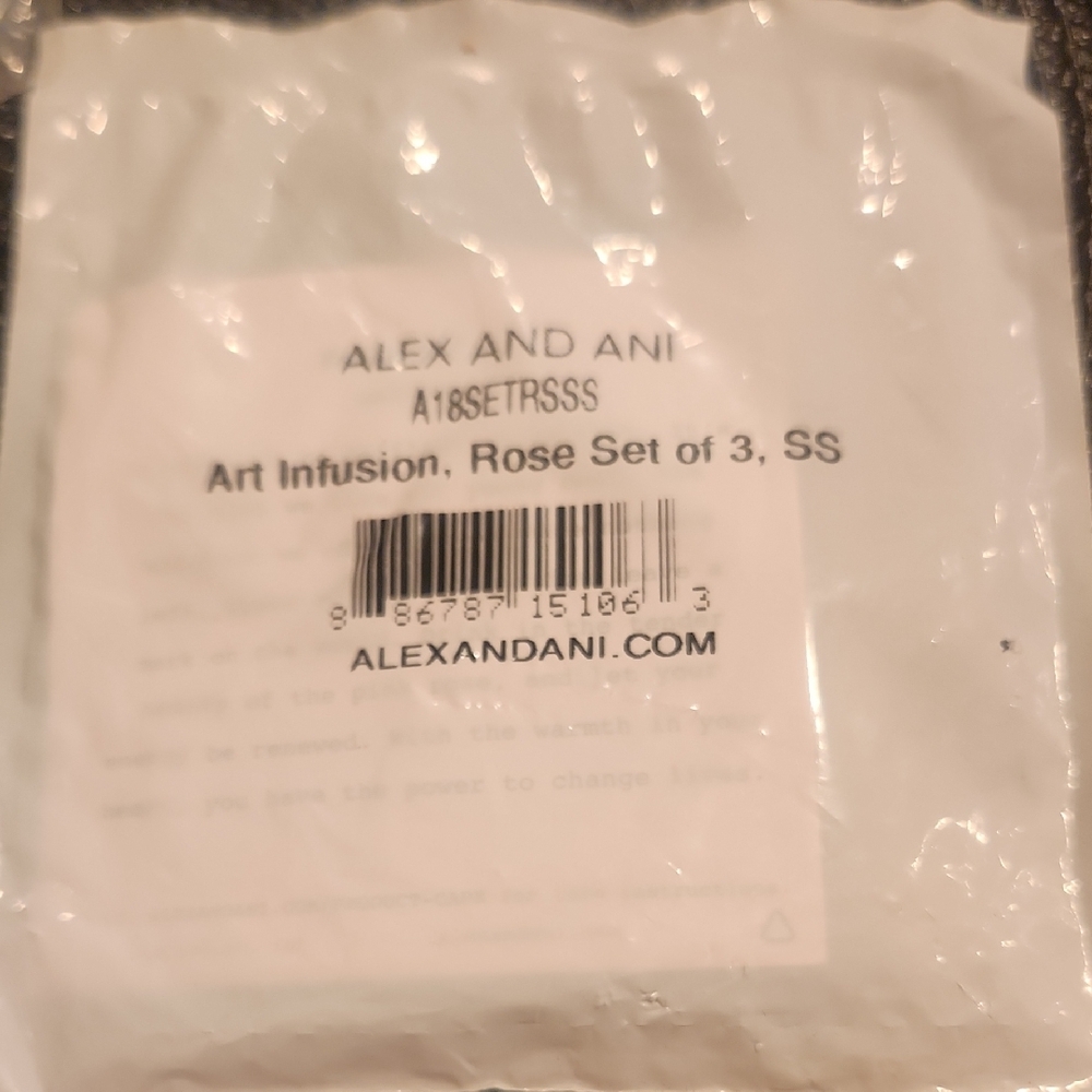 Alex and Ani Rose Charm Bracelet with Pink and Silver Beads - Picture 2 of 2